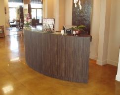 Reception desk "Half Moon" with glass top